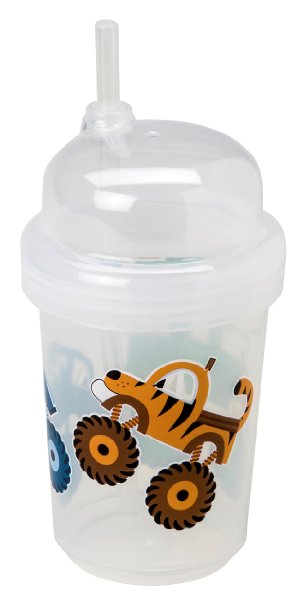 nuSpin Kids 8 oz Zoomi Straw Sippy Cup, Monster Trucks Style