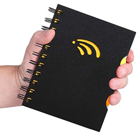 Pocket Notebook A6 Mini Spiral Journals, 3 Subject Planner, Wide Ruled Small Writing Paper, PP Hardcover Notepad, Colored Divider with Tabs for Labels, 290 pages, Black Lined Memo/Scratch Pads/Diary