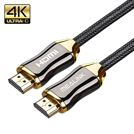 MEALINK HDMI Cable 3ft(1Meter) 28AWG Braided HDMI 2.0 Cord Gold Plated Connectors Supports Ethernet|ARC 4K 2160p|HD 1080p| 3D for Xbox PS3 PS4 PC Apple TV