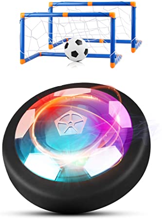 Hover Soccer Set, JAMSWALL Air Soccer Toys with Led Light and Foam Bumper USB Rechargeable Indoor Hover Soccer Kids Toys gift