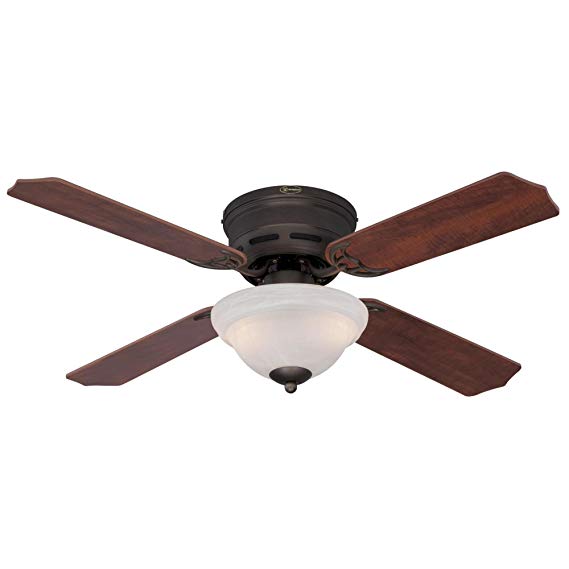 Westinghouse 7213000 Hadley 42-Inch Oil Rubbed Bronze Indoor Ceiling Fan, Light Kit with White Alabaster Bowl