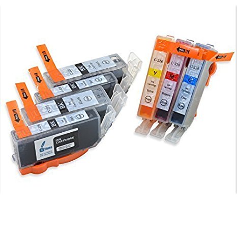 iTinte 7pc pack Compatible Ink Cartridges for Canon Ink 226 And Canon Ink 225 (2 PGI Black, 2 Photo Black, 1 Cyan, 1 Magenta, 1 Yellow). For Canon Pixma ip4820, ip4920, CLI 226 And More!