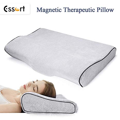 ESSORT Memory Foam Pillow, Deep Sleeping Orthopedic Magnetic Pillow, Ergonomic Cervical Pillow for Neck Pain, Periarthritis of The Shoulder, Eco-Friendly Durable, King Size (23.6x13x4.3in) Gray