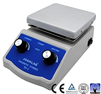 JoanLab by Fristaden SH-2 Integrated Magnetic Stirrer with Analog Hot Plate 2,000 milliliters 100-1400rpm 350 Degrees C Max Temp, 30 Millimeter Mixer Stir Bar and Thermometer Support Stand Included