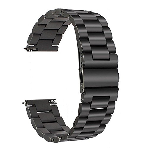 ZLIMSN Quick Release Links Metal Stainless Steel Watch Band Strap Wristbands Width 18mm 20mm 22mm Color Silver Black