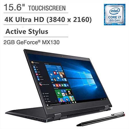 2019 Lenovo Flex 5 15 2-in-1 15.6" Touchscreen 4K Ultra HD Laptop Computer, 8th Gen Quad-Core i7-8550U up to 4.0GHz, 16GB DDR4, 1TB SSD, GeForce MX130 2GB, Active Stylus, Windows 10