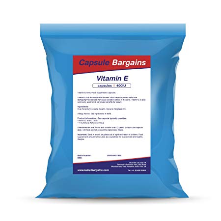 Vitamin E 400iu 100 capsules by Capsule Bargains