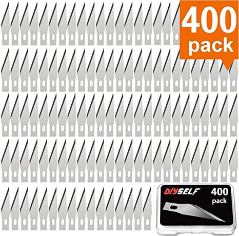 400PCS Hobby Blades Set in Storage Case #11 Replacement Craft Knife Blades for Crafting and Cutting Carving Scrapbooking Art Work Cutting