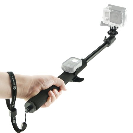 CamKix Telescopic 14 to 40 Pole for Gopro Hero 4 Session Black Silver Hero LCD 3 3 2 1 and Cameras - Adjustable - Remote Straps - Easy Extension - Tripod Mount  Wrist Strap  Lanyard