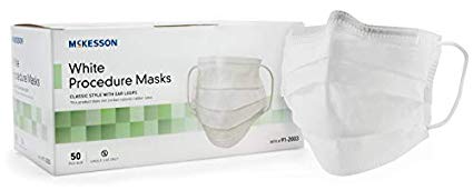 McKesson Procedure Mask White Pleated 50 / Box 91-2003