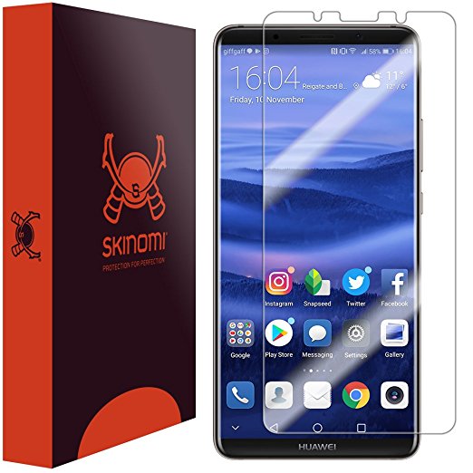 Huawei Mate 10 Pro Screen Protector , Skinomi TechSkin Full Coverage Screen Protector for Huawei Mate 10 Pro Clear HD Anti-Bubble Film