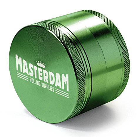 Masterdam Rolling Supplies 2.2-Inch Herb Grinder with Pollen Catcher - 4 Piece, Pink