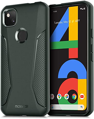 MOBOSI Net Series for Google Pixel 4a Case 5.8 inch (2020), Slim Shockproof Drop Protection Hybrid Matte Soft Protective Cover for Pixel 4a (Midnight Green)