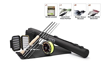 Wild Water Fly Fishing Complete 7/8 Starter Package (Freshwater Fly Assortment)