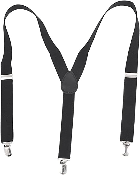 sourcingmap Lady Woman Adjustable Metal Clamp Elastic Suspenders Braces