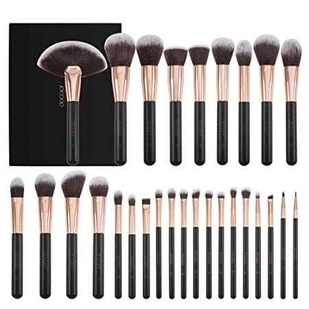 Docolor Makeup Brushes 28 Piece Professional Makeup Brush Set Premium Cosmetics Brushes Synthetic Kabuki Foundation Brush Blending Face Liquid Powder Cream Blush Concealers Eye Shadows Make Up Brushes