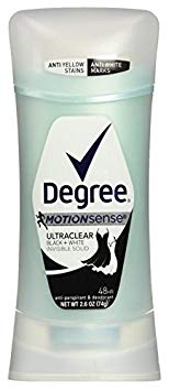 Degree Motionsense Antiperspirant & Deodorant For Women - Ultra Clear - Black   White Invisible Solid - Net Wt. 2.6 OZ (74 g) Per Stick - by Degree