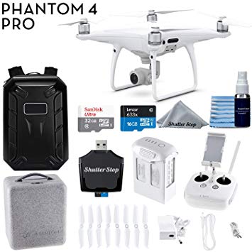 DJI Phantom 4 PRO Professional Drone CP.PT.000488   Hardshell Backpack   32GB SanDisk Memory Card   Card Reader   Quadcopter Starter Bundle