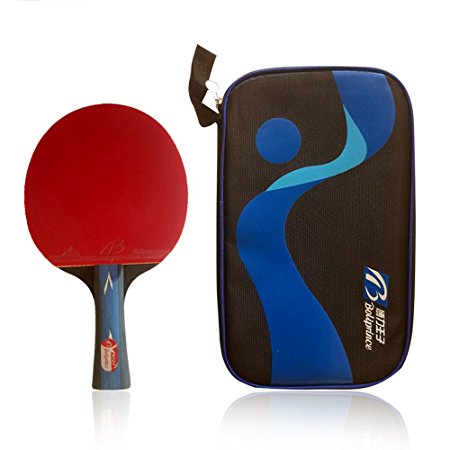 Boliprince Professional Five Plies Carbon Fiber Table Tennis Paddle Chinese Ping Pong Racket (Shake Hand)