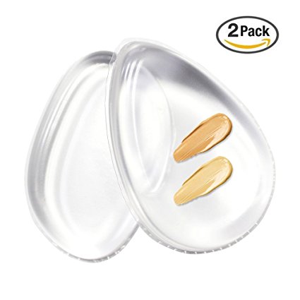 2-Pack SiliSponge, XREXS New Silicone Makeup Sponge, Crystal Clear Make up Sponge, Beauty Blender Applicator, Good for applying BB /CC Cream Foundation