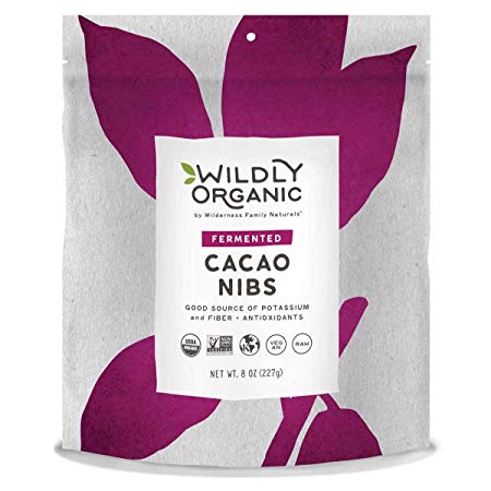 Wildly Organic Fermented Cacao Nibs, Non-GMO, Kosher, Vegan, Raw - 8 Ounces