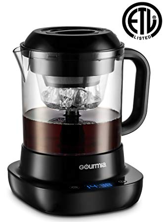 Gourmia GCM6850 New & Improved Automatic Cold Brew Coffee Maker - 4 Minutes Fast Brew - Patented Ice Chill Cycle - One Touch Digital - 4 Strength Selector - 4 Cups - 5W - Black