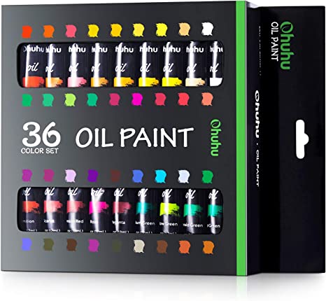 Oil Paints Set, Ohuhu 36 Oil-Based Colors Artists Paints Oil Painting Set, 12mlx36 Tubes Back to School Art Supply Gifts Idea for Kids, Child, Art Beginner, Art Class, Art Gift