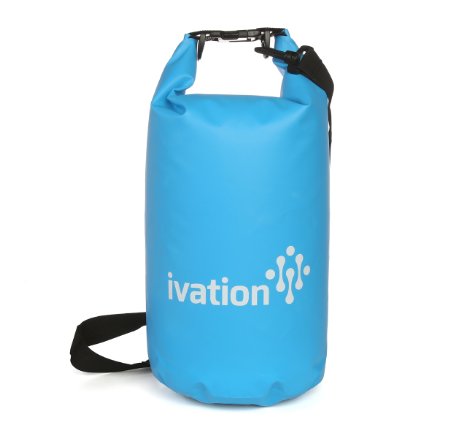 Ivation 15 Liter Waterproof Floating Dry Bag - Made Puncture-Proof PVC Polymer - Includes Quick-Detach Shoulder Strap - Reinforced Construction