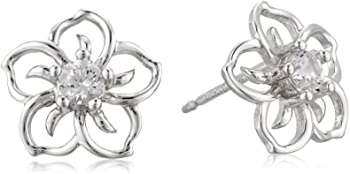 Sterling Silver Sky Flower Stud Earrings