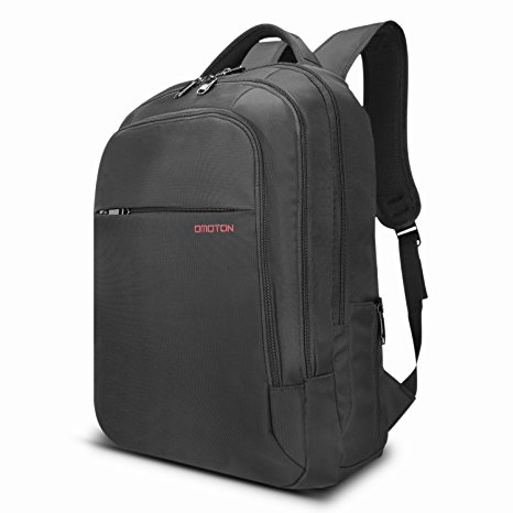 OMOTON Laptop Backpack with Compartment, Water-resistant Unisex Casual Computer Backpack for College School/Business Trip/Outdoor -Fits up to 15.6’’ Laptop and Tablets, Black