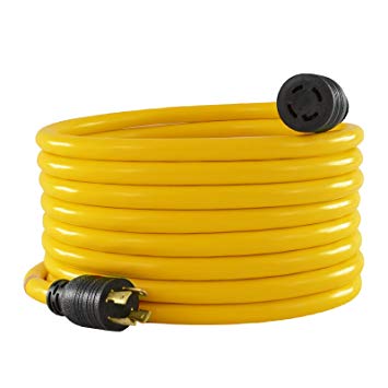 KUPPET Nema L14-30 Generator Extension Cord YA-30416 40 FT Outdoor Extension Cord, Generator Power Extension Wire-125/250V, 30 Amp, 4prong, 10-Gauge, ETL Approval, Yellow&Black