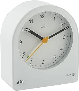 Braun BC22W Analog Alarm Table Clock, White, wht, FREE