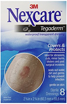 Nexcare Tegaderm Waterproof Transparent Dressing, Flexible and Breathable, Post-Surgical Incisions, 2-3/8-Inches X 2-3/4-Inches, 8 Count