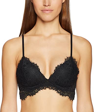 Amazon Brand - Mae Women's Lightly Padded Eyelash Lace Bralette (for A-C cups)