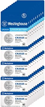 Westinghouse CR2025 Lithium Button Cell, Button Batteries, Coin Cells, Remote Battery, Remote Battery Cells (50 Counts)