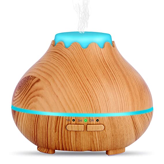 OliveTech Mini Aromatherapy Essential Oil Diffuser,150ml Ultrasonic Diffusers for Essential Oils,Color LED Light,Auto Shut Off,BPA Free - Yellow