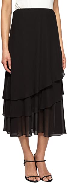 Alex Evenings Women's Tea Length Dress Skirt (Petite Regular Plus Sizes)