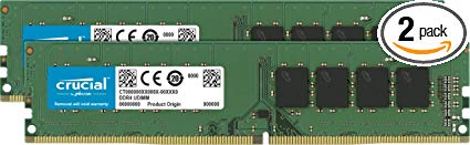 Crucial 16GB Kit (8GBx2) DDR4 2666 MT/s (PC4-21300) SR x8 DIMM 288-Pin Memory - CT2K8G4DFS8266