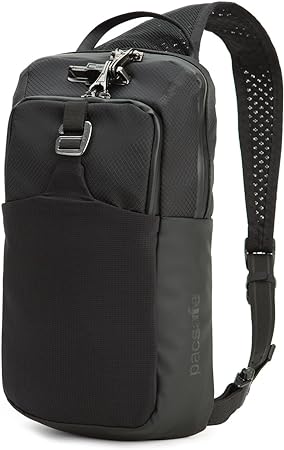 Pacsafe Venturesafe X Sling Pack, anti-theft shoulder bag for right- and left-handers, 6 Litres, Black