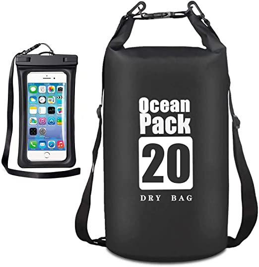 MR LION Floating Waterproof Dry Bag 10L/20L/30L, Roll Top Dry Sack Keeps Gear Dry for Kayaking, Rafting, Boating, Swimming, Camping, Hiking, Fishing, Beach with Waterproof Phone Case