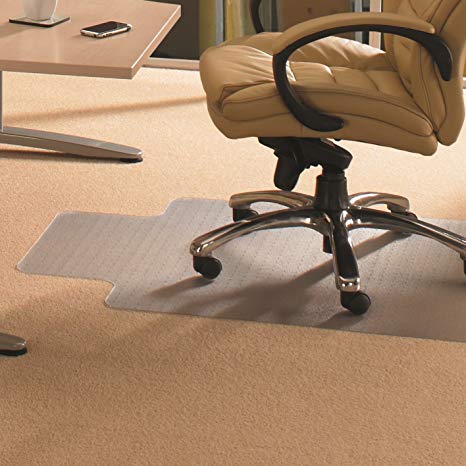 Floortex Cleartex AdvantageMat PVC Chair Mat for Carpets up to 3/4" Thick, 48" x 36", Rectangular with Lip, Clear (119230LV)