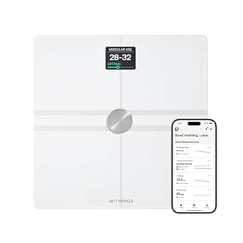 WITHINGS Body Comp - Scale for Body Weight and Complete Body Analysis, Wi-Fi & Bluetooth, Baby Weight Scale, Digital Scale, Accurate Visceral Fat, Heart Health, Scales Compatible with Apple…