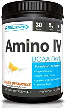 PEScience Amino IV, Orange Dreamsicle, 60 Scoop, BCAA and EAA Powder with Electrolytes