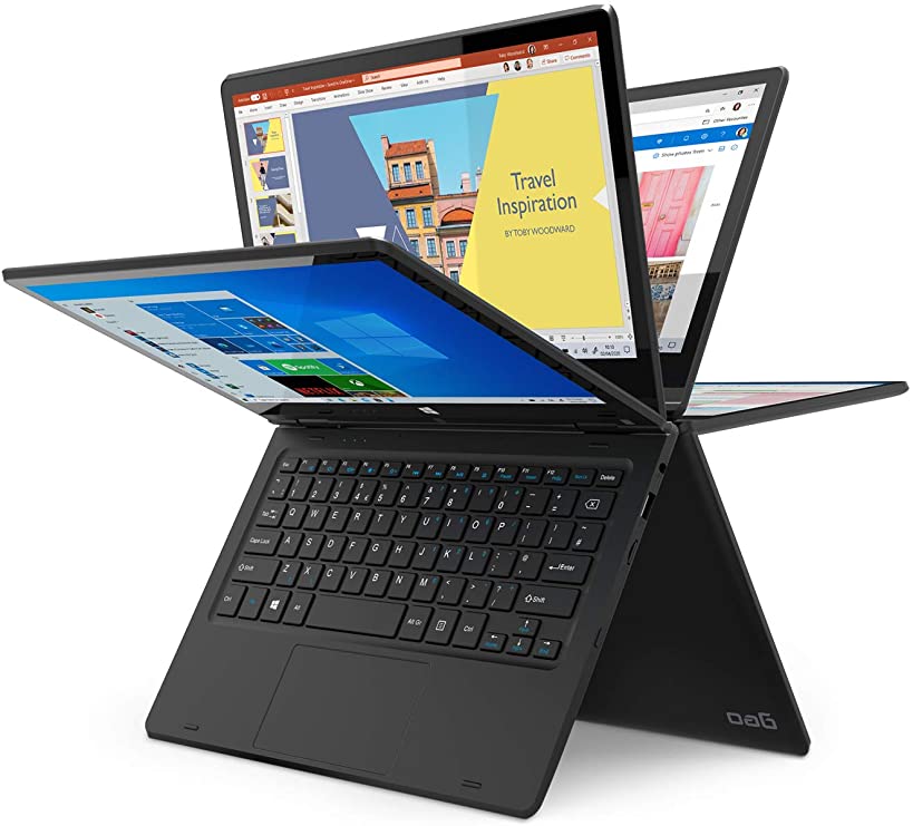 GeoFlex 110 Convertible Laptop and Tablet 11.6-inch HD Touchscreen Windows 10 Intel Celeron 4GB RAM