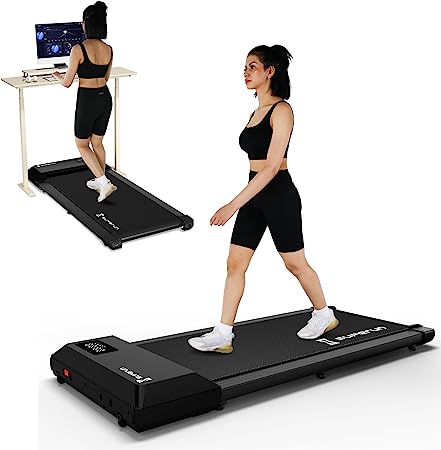 Under Desk Treadmill Walking Pad for Home/Office, Portable Walking Treadmill 2.5HP, Superun 2 in 1 Electric Desk Treadmill with Remote Control, 300 lbs Capacity Jogging Machine with LED Display