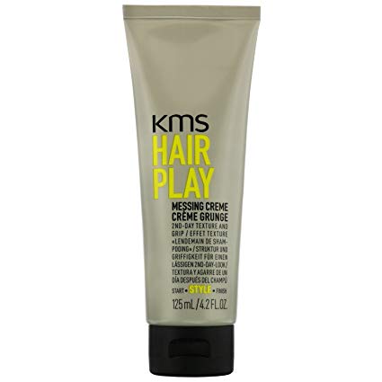 Kms HAIRPLAY Messing Crème 2nd Day Texture & Grip, Grittiness, Root Lift, Pliable Medium Hold, 4.2oz