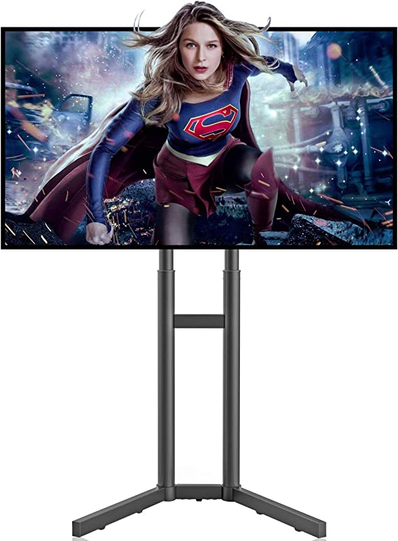 Suptek TV Floor Stand Against The Wall for 32-70 inch TVs LED LCD Screens Height Adjustable TV Cart (ML5273-2)