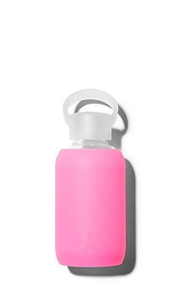 The Original Teeny bkr Water Bottle: Glass Bottle   Soft Silicone Sleeve 250mL