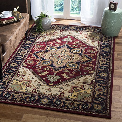 Safavieh Heritage Collection HG625A Handcrafted Traditional Oriental Heriz Medallion Red Wool Area Rug (3' x 5')
