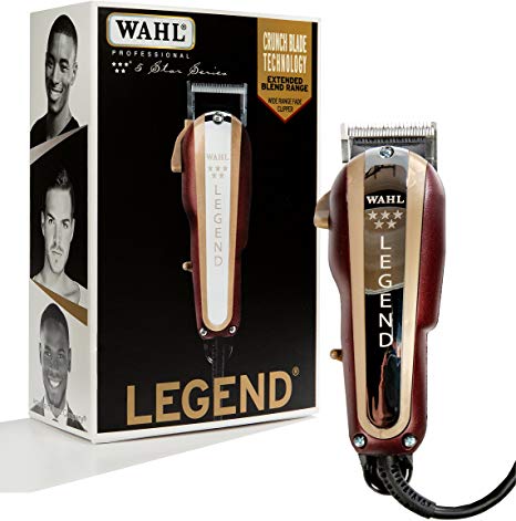 Wahl Professional New Look 5-Star Legend Clipper #8147 - The Ultimate Wide-Range Fading Clipper with Crunch Blade Technology - Includes 8 Attachment Combs